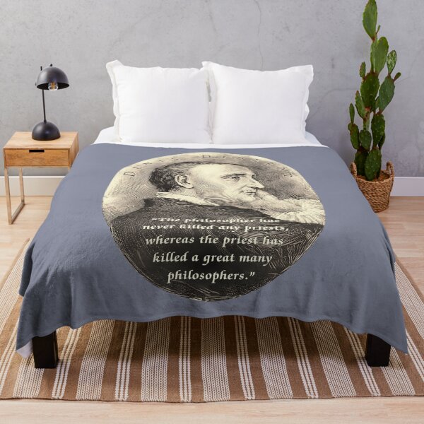 Item preview, Denis Diderot quote: “The philosopher has never killed any priests, whereas the priest has killed a great many philosophers.” designed and sold by artbleed.