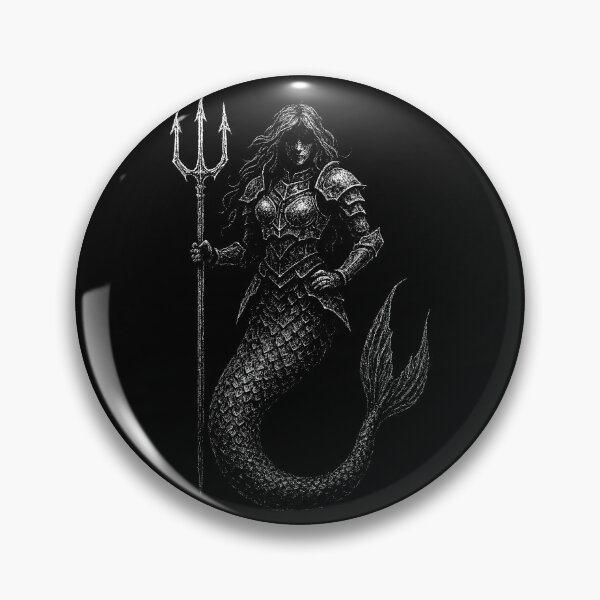 Item preview, Armored Mermaid Warrior – Dark Gothic Fantasy Illustration designed and sold by Mortisigil.