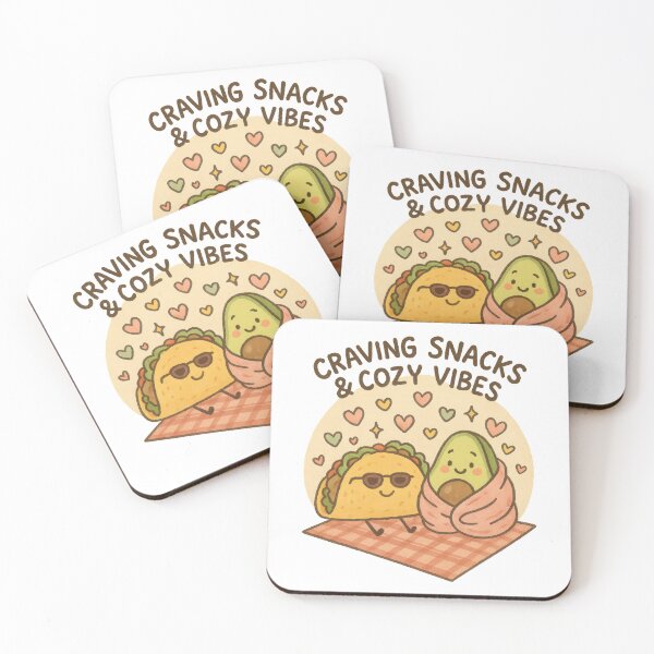 Item preview, Craving Snacks & Cozy Vibes – Cute Taco and Avocado Sticker designed and sold by inkoutninja.