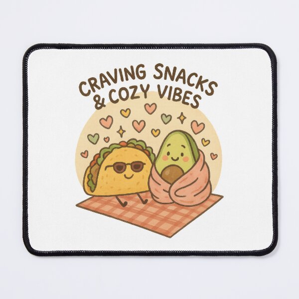 Item preview, Craving Snacks & Cozy Vibes – Cute Taco and Avocado Sticker designed and sold by inkoutninja.