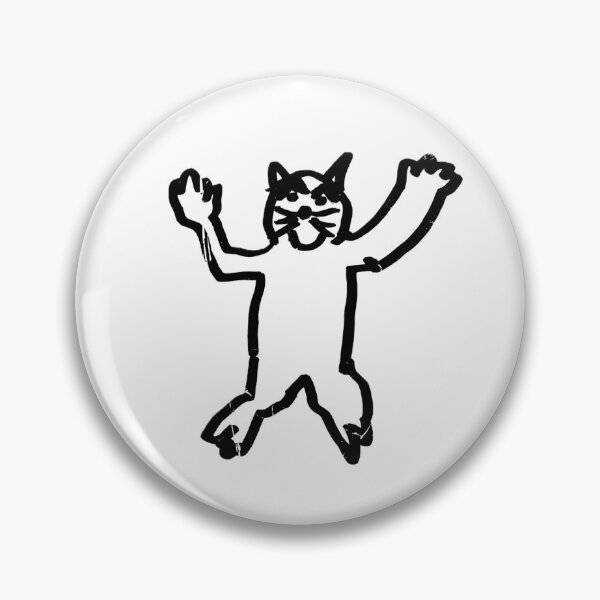 Item preview, Flying Cat Doodle Drawing - Weird Doodle Expressive Cat designed and sold by The Sticker Bureau.