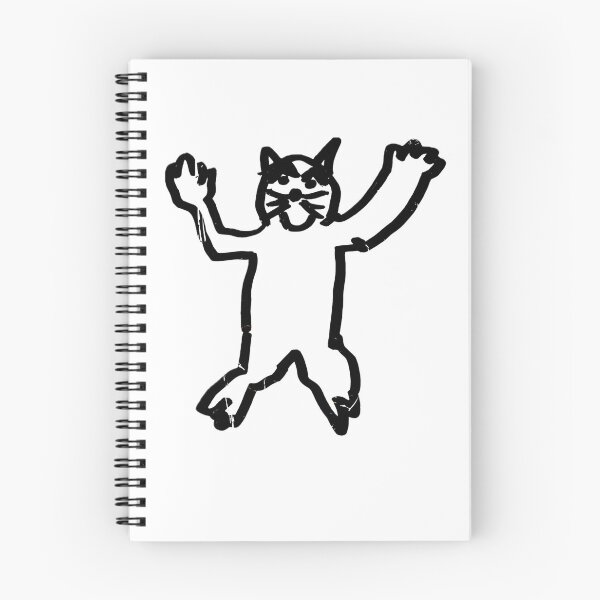 Item preview, Flying Cat Doodle Drawing - Weird Doodle Expressive Cat designed and sold by The Sticker Bureau.