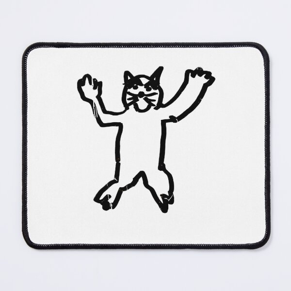 Item preview, Flying Cat Doodle Drawing - Weird Doodle Expressive Cat designed and sold by The Sticker Bureau.