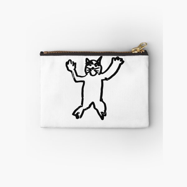 Item preview, Flying Cat Doodle Drawing - Weird Doodle Expressive Cat designed and sold by The Sticker Bureau.