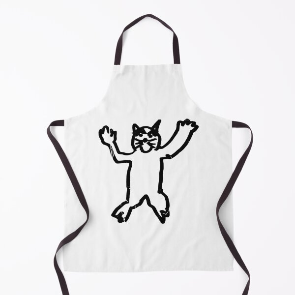 Item preview, Flying Cat Doodle Drawing - Weird Doodle Expressive Cat designed and sold by The Sticker Bureau.