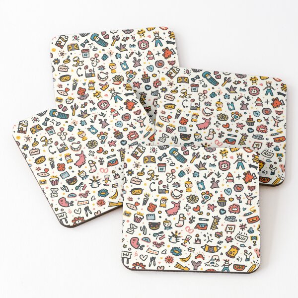 Item preview, Playful Doodle Pattern of Colorful Icons and Whimsical Sketches for Creative Projects designed and sold by KanDa-Shop.