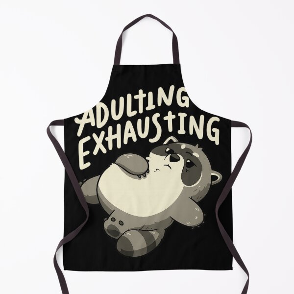 Item preview, Cute Tired Raccoon “Adulting Is Exhausting” Cartoon designed and sold by haitrieuic96.