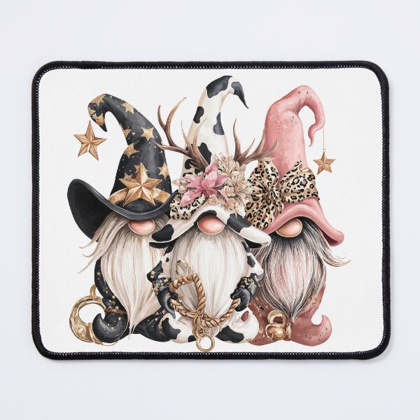 Item preview, Whimsical Gnome Trio in Cowgirl Wizard Style designed and sold by Anastasiia Yurevych.