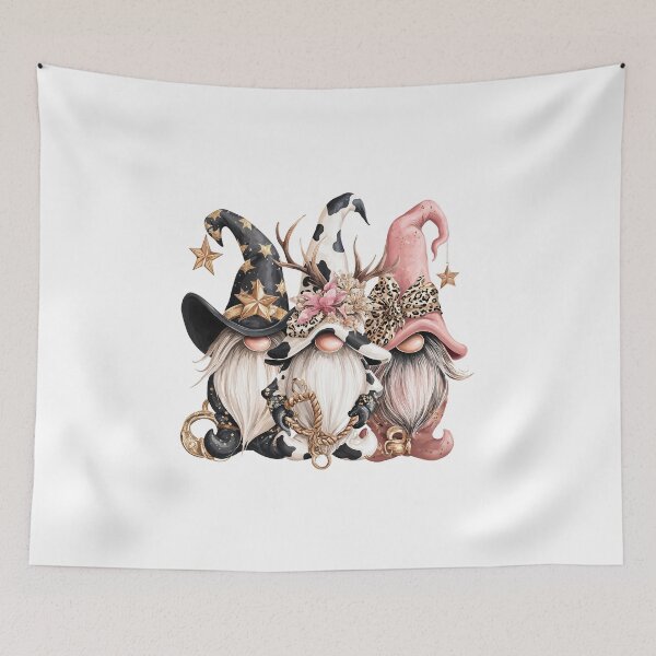 Item preview, Whimsical Gnome Trio in Cowgirl Wizard Style designed and sold by Anastasiia Yurevych.