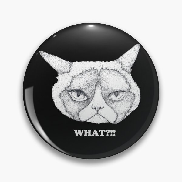 Item preview, Stippled Grumpy Cat – WHAT?!! Sarcastic Meme Art designed and sold by Flower Magic .