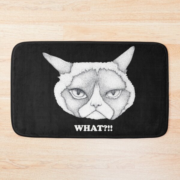 Item preview, Stippled Grumpy Cat – WHAT?!! Sarcastic Meme Art designed and sold by Flower Magic .