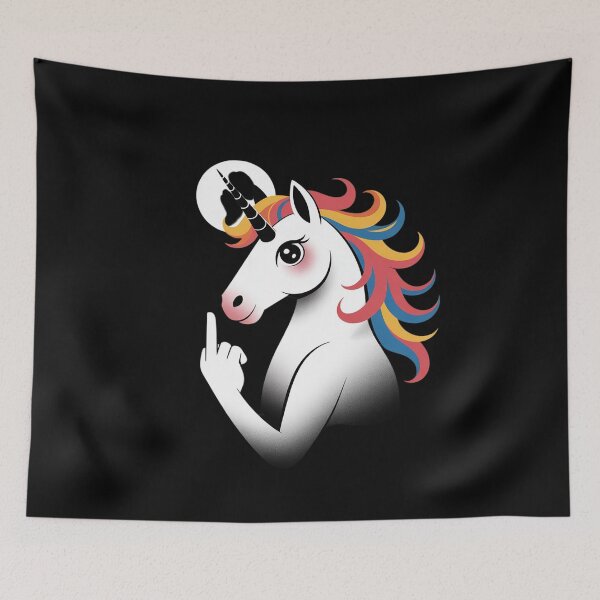 Item preview, Crude Humor Funny Unicorn Middle Finger Sarcasm Adult Fun designed and sold by MyzoToyota.