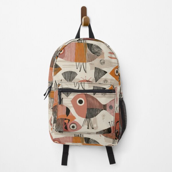 Item preview, When Fish Don't Swim: Quirky Abstract Fish with Legs – Mid-Century Modern Seamless Pattern Art designed and sold by dawnleblanc55.