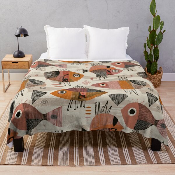 Item preview, When Fish Don't Swim: Quirky Abstract Fish with Legs – Mid-Century Modern Seamless Pattern Art designed and sold by dawnleblanc55.