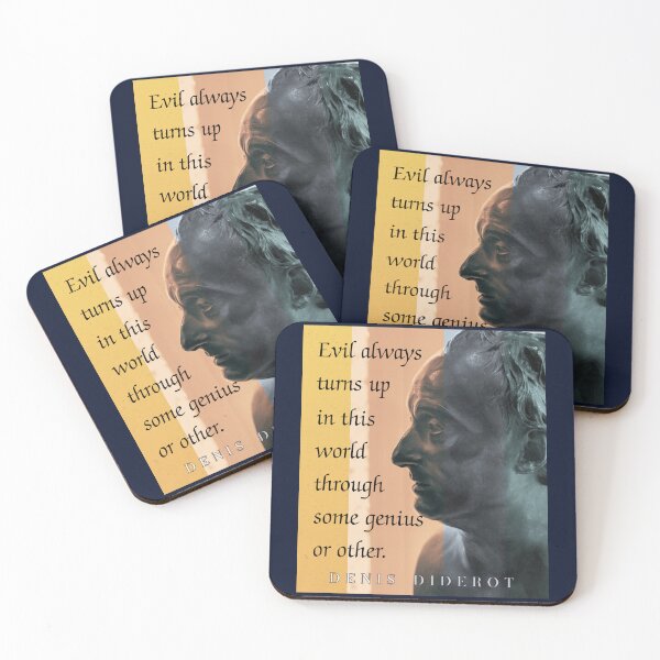 Item preview, Denis Diderot quote: Evil always turns up in this world through some genius or other. designed and sold by artbleed.