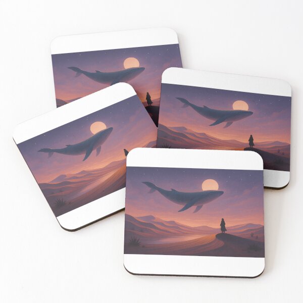 Item preview, Surreal Whale at Sunset – Dreamscape Desert Sky Art designed and sold by HBR-Graphics.