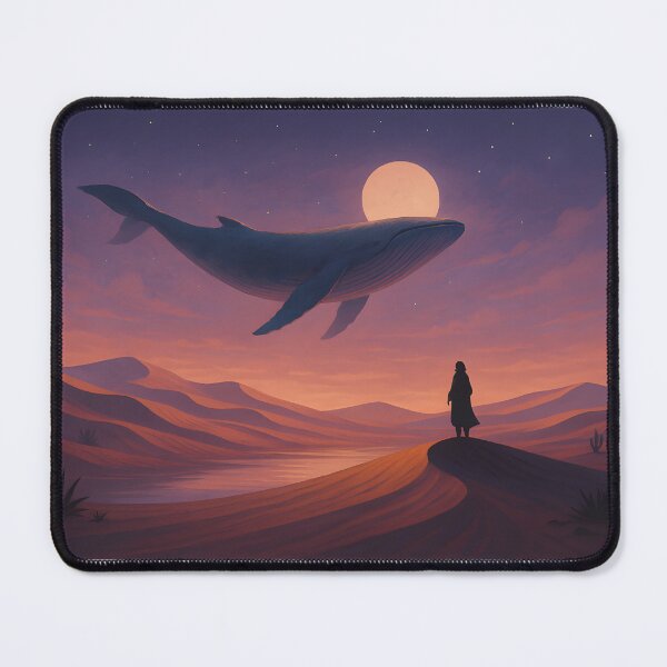 Item preview, Surreal Whale at Sunset – Dreamscape Desert Sky Art designed and sold by HBR-Graphics.