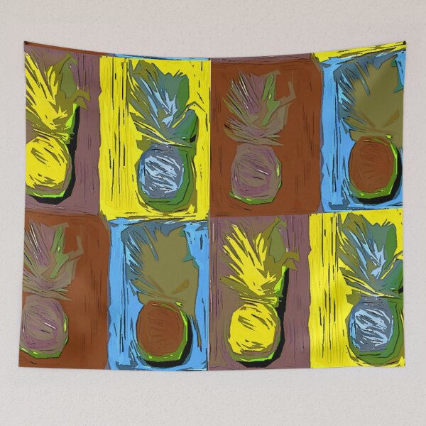 Item preview, POP ART PINEAPPLES | FENCE ART-BY JANE HOLLOWAY designed and sold by Jane Holloway.