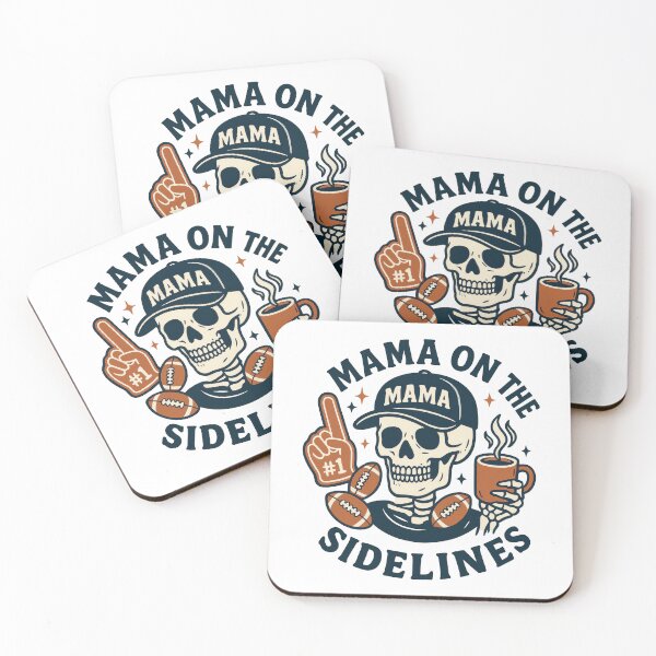 Item preview, Mama on the Sidelines – Funny Sports Mom Skeleton Sticker designed and sold by inkoutninja.