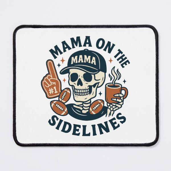 Item preview, Mama on the Sidelines – Funny Sports Mom Skeleton Sticker designed and sold by inkoutninja.