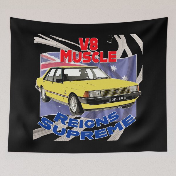 Item preview, Yellow XD V8 Muscle Reigns Supreme Aussie Car Art designed and sold by Michael van der Hoorn.