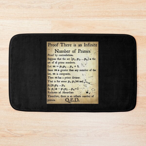Item preview, Nerdy Vintage Proof of Infinite Primes Math Teacher Black Text Parchment designed and sold by MathWare MathClips.