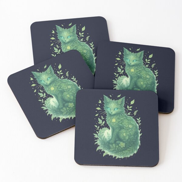 Item preview, Botanical Cat Spirit – Witchcore Forest Familiar designed and sold by HBR-Graphics.