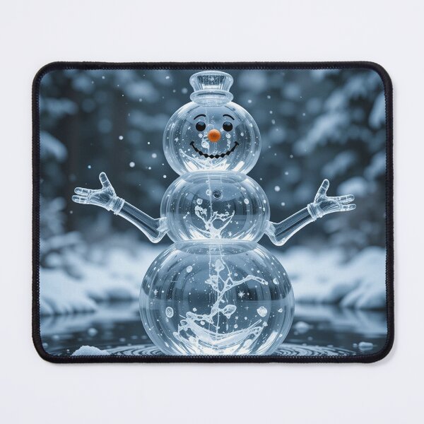 Item preview, Enchanted Ice Snowman – Magical Winter Figure Made of Crystal-Clear Ice designed and sold by PixelVibe782.