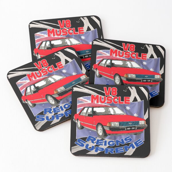Item preview, Red XD V8 Muscle Reigns Supreme Aussie Car Art designed and sold by Michael van der Hoorn.