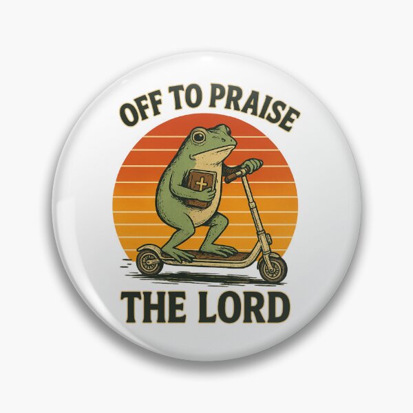 Item preview, Off To Praise The Lord Frog On Scooter Vintage designed and sold by mlodiljoni.