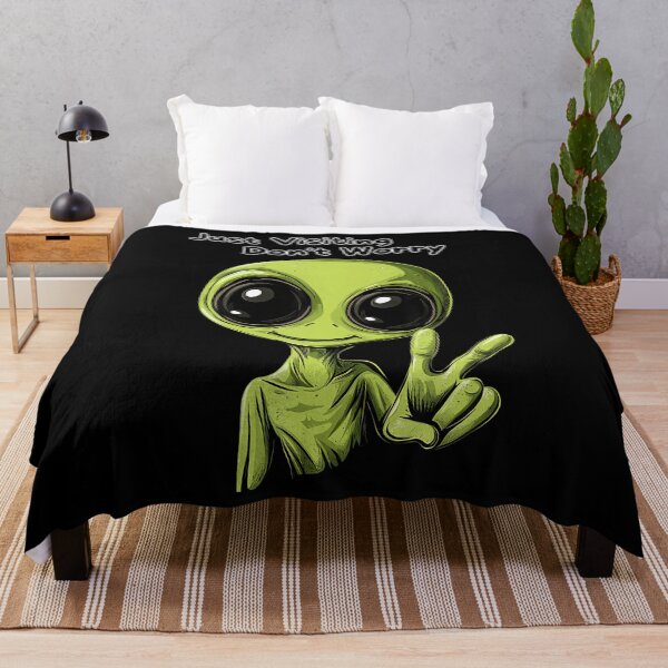 Item preview, Just Visiting Don'T Worry - Funny Alien Design designed and sold by ToriKarla.