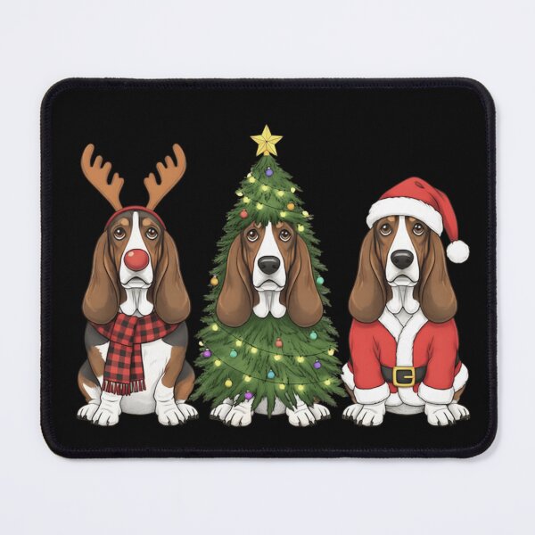 Item preview, Cute Basset Hounds Christmas Dogs Trio Funny Holiday Festive Outfits designed and sold by Chaya Reid.