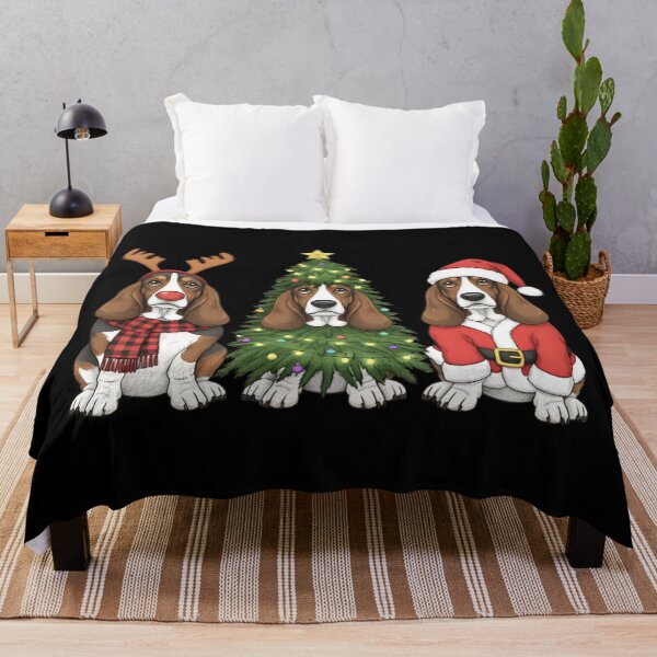 Item preview, Cute Basset Hounds Christmas Dogs Trio Funny Holiday Festive Outfits designed and sold by Chaya Reid.