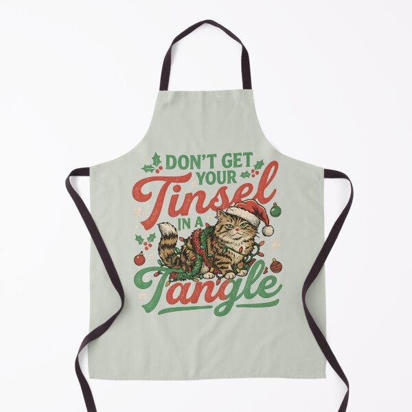 Item preview, Don't Get Your Tinsel in a Tangle - Funny Christmas Cat Pun designed and sold by AwesomeBeyondLimits.