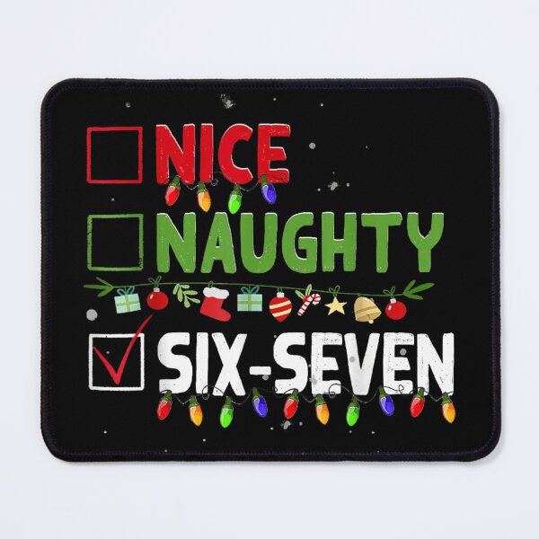 Item preview, Six Seven Christmas Lights Naughty Nice List Checked Holiday Humor designed and sold by Chaya Reid.