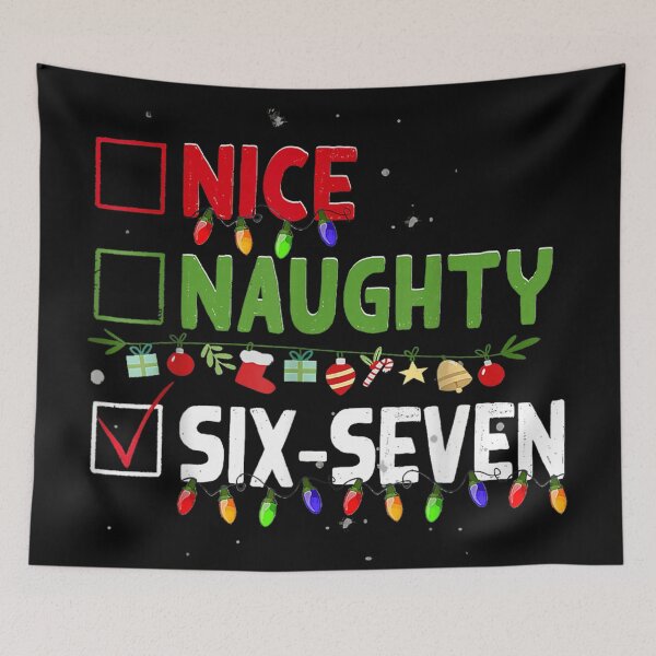 Item preview, Six Seven Christmas Lights Naughty Nice List Checked Holiday Humor designed and sold by Chaya Reid.