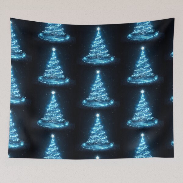 Item preview, Celestial Ice-Lit Christmas Tree – A Magical Winter Glow of Light and Wonder designed and sold by PixelVibe782.