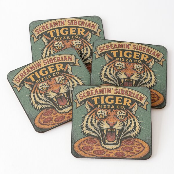 Item preview, Screamin' Siberian Tiger Pizza Co. designed and sold by nikkolaus.