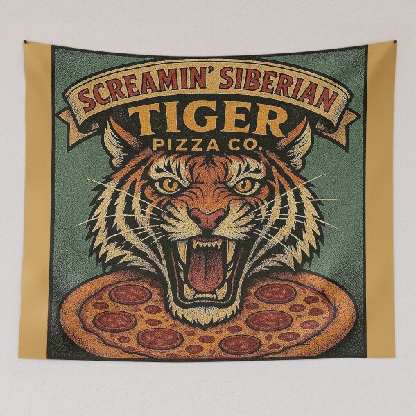 Item preview, Screamin' Siberian Tiger Pizza Co. designed and sold by nikkolaus.