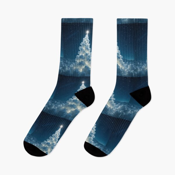 Item preview, Celestial Cloud Christmas Tree Under a Starry Night Sky designed and sold by PixelVibe782.