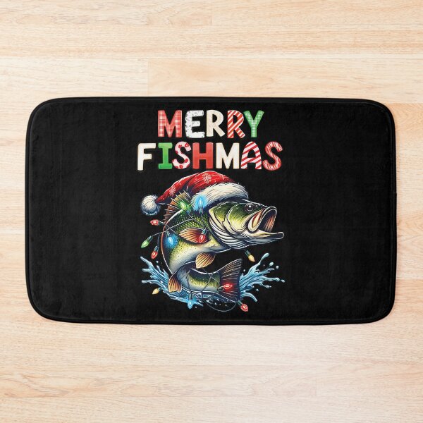 Item preview, Merry Fishmas Santa Fishing Lovers Funny Fisherman Christmas designed and sold by ElaineEsther.