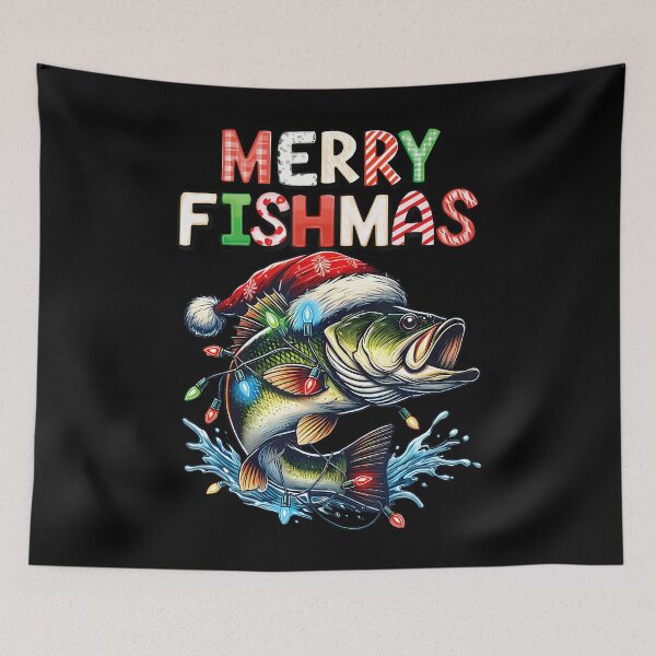 Item preview, Merry Fishmas Santa Fishing Lovers Funny Fisherman Christmas designed and sold by ElaineEsther.