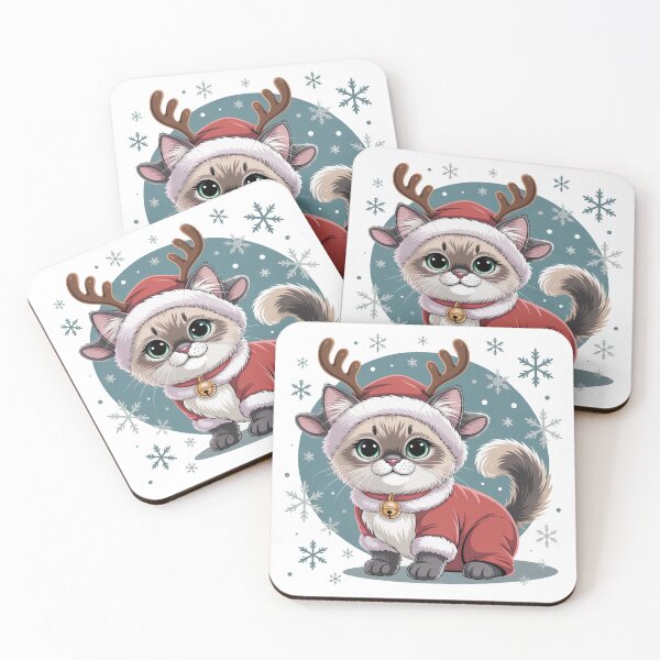 Item preview,  Ragdoll cat merry Christmas Santa  designed and sold by kaka8888.