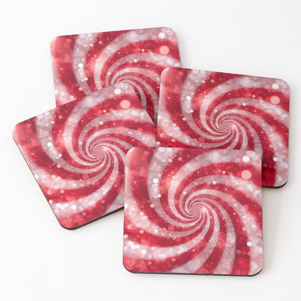 Item preview, Radiant Red & White Glitter Spiral – Hypnotic Sparkle Energy Design designed and sold by PixelVibe782.