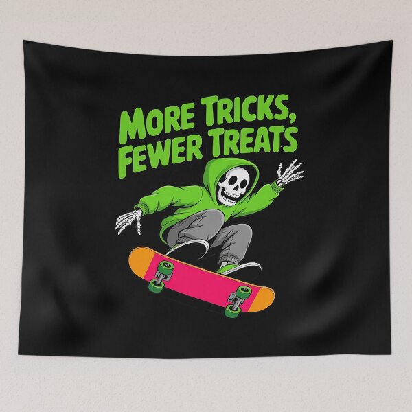 Item preview, Skateboard Halloween Skeleton Ghost Spooky Skater designed and sold by HardcoreTour.
