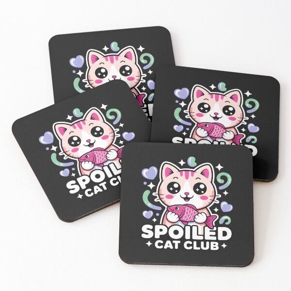 Item preview, Spoiled Cat Club Cute Kawaii Cat With Fish, Chibi Pet Lover & Funny Spoiled Cat  designed and sold by ViktoonShirts.