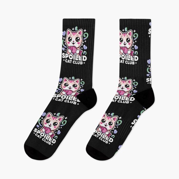 Item preview, Spoiled Cat Club Cute Kawaii Cat With Fish, Chibi Pet Lover & Funny Spoiled Cat  designed and sold by ViktoonShirts.
