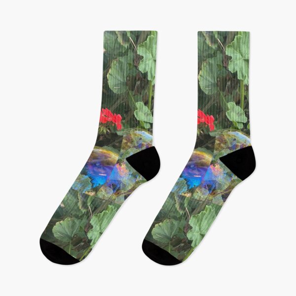 Item preview, Red Geraniums With Rainbow Bubbles designed and sold by TrisaThyme.