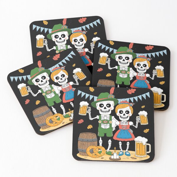 Item preview, Skeleton Couple Oktoberfest Costume - Beer Pretzel Sausage designed and sold by HardcoreTour.