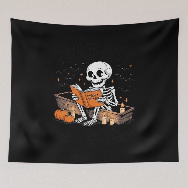Item preview, Skeleton Dead Set On Reading Booked To The Bone Halloween designed and sold by HardcoreTour.